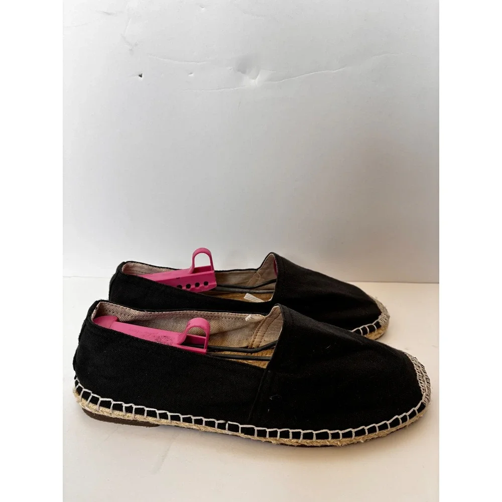 Urban Outfitters UO Black slip-on Espadrilles Canvas Flats‎ Shoes Size 8